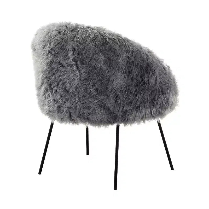 Fauteuil d'appoint en fourrure – Fauteuil rembourré moelleux pour salon et chambre à coucher