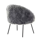 Fauteuil d'appoint en fourrure – Fauteuil rembourré moelleux pour salon et chambre à coucher
