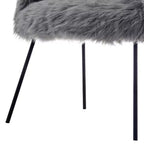 Fauteuil d'appoint en fourrure – Fauteuil rembourré moelleux pour salon et chambre à coucher