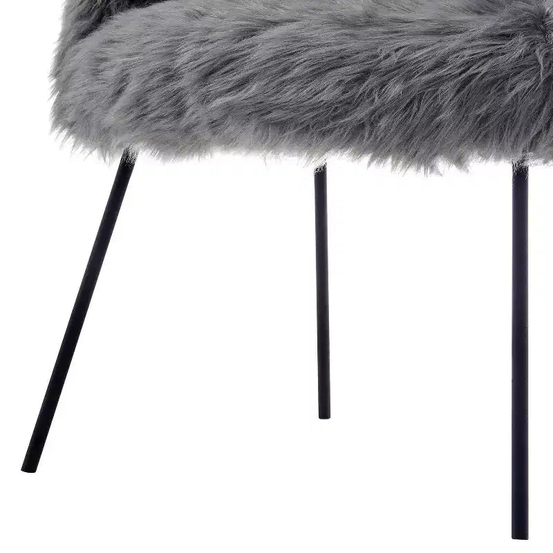 Fauteuil d'appoint en fourrure – Fauteuil rembourré moelleux pour salon et chambre à coucher