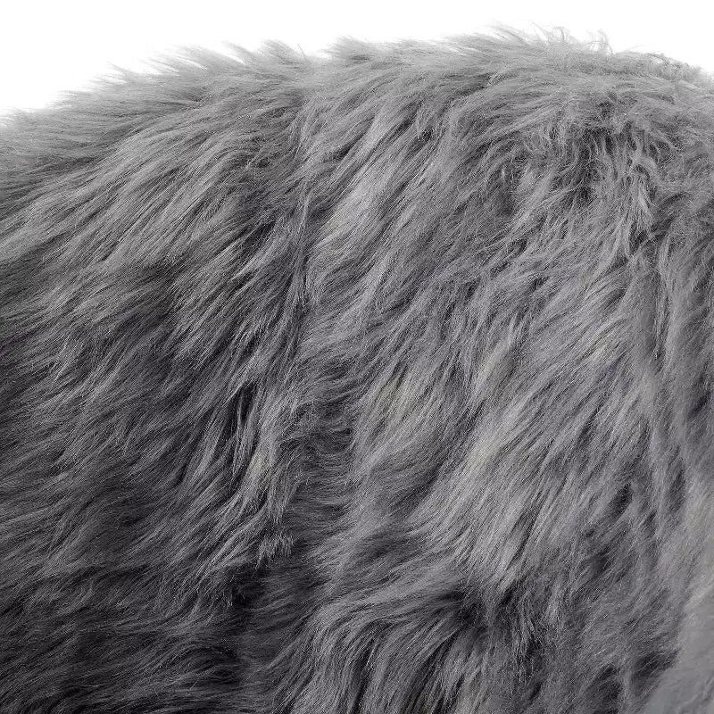 Fauteuil d'appoint en fourrure – Fauteuil rembourré moelleux pour salon et chambre à coucher