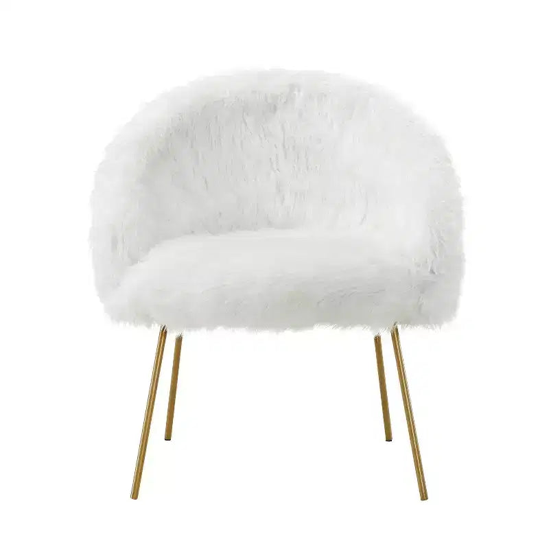 Fauteuil d'appoint en fourrure – Fauteuil rembourré moelleux pour salon et chambre à coucher