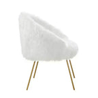 Fauteuil d'appoint en fourrure – Fauteuil rembourré moelleux pour salon et chambre à coucher
