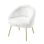 Fauteuil d'appoint en fourrure – Fauteuil rembourré moelleux pour salon et chambre à coucher