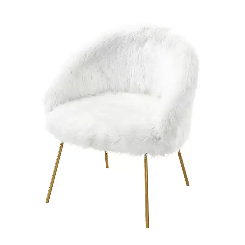 Fauteuil d'appoint en fourrure – Fauteuil rembourré moelleux pour salon et chambre à coucher