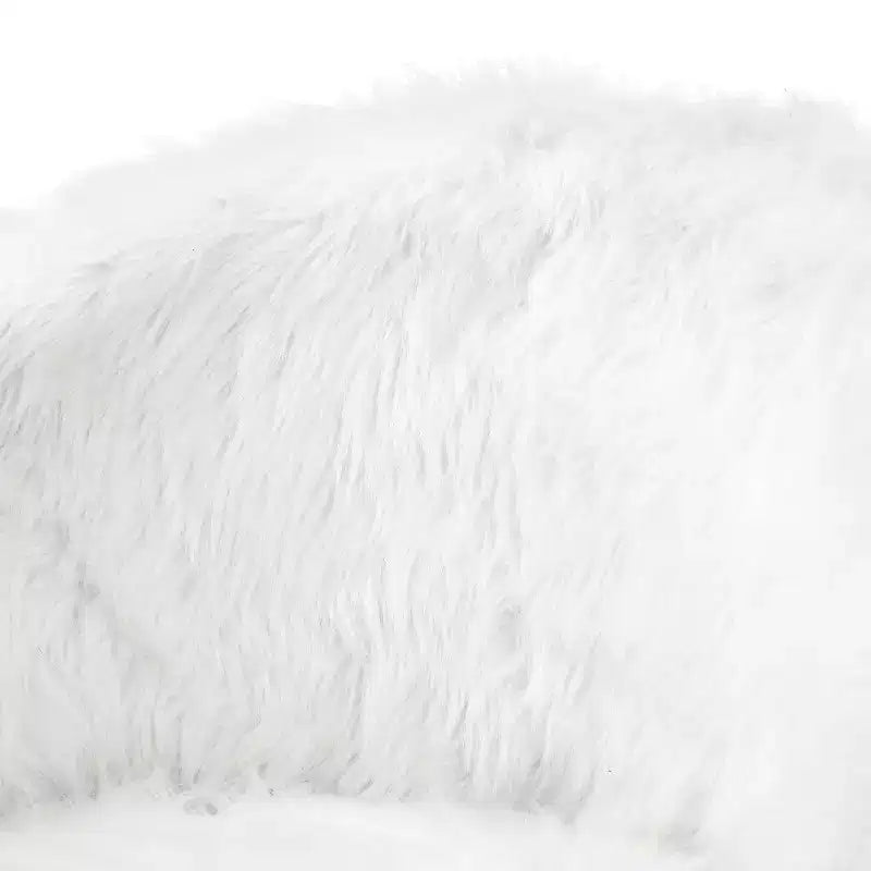 Fauteuil d'appoint en fourrure – Fauteuil rembourré moelleux pour salon et chambre à coucher