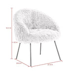Fauteuil d'appoint en fourrure – Fauteuil rembourré moelleux pour salon et chambre à coucher