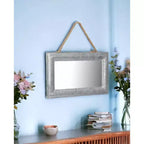9 Miroir d'appoint encadré en métal argenté