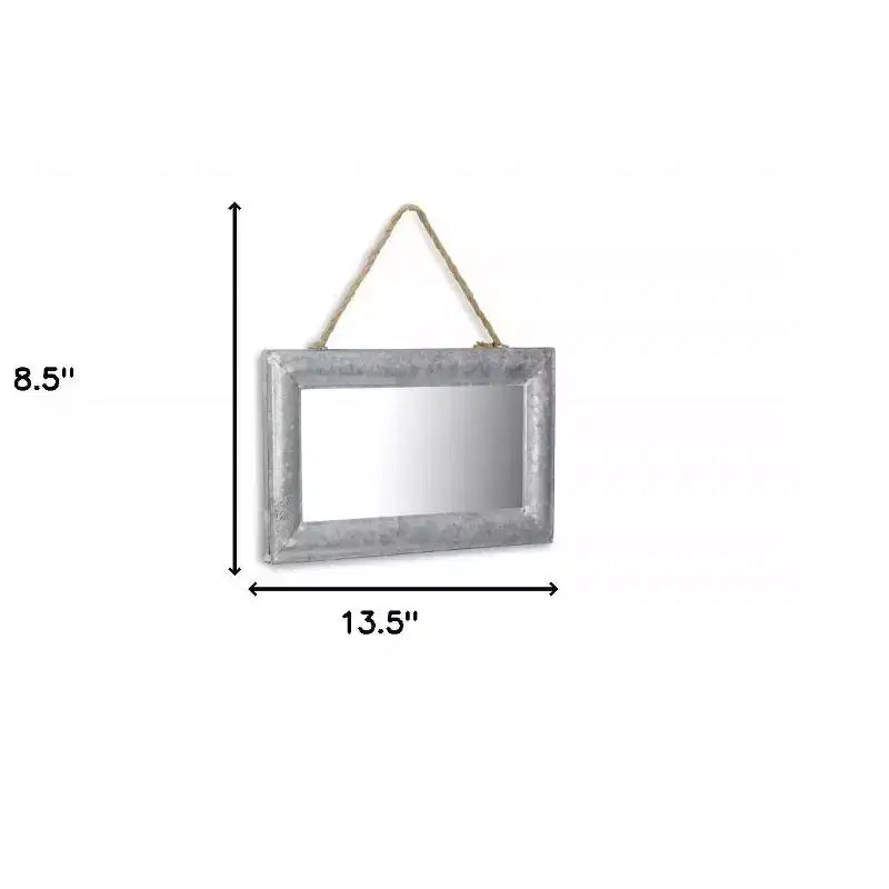 9 Miroir d'appoint encadré en métal argenté