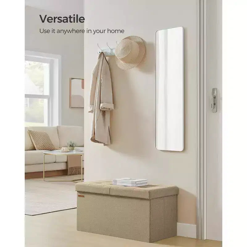 Banc de rangement pliable, 38 x 76 x 38 cm, couvercle rabattable, capacité de charge de 300 kg