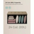 Banc de rangement pliable, 38 x 76 x 38 cm, couvercle rabattable, capacité de charge de 300 kg