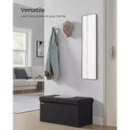 Banc de rangement pliable, 38 x 76 x 38 cm, couvercle rabattable, capacité de charge de 300 kg