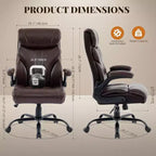 Chaise de bureau à dossier haut, chaise de bureau d'ordinateur réglable en hauteur, angle d'inclinaison du dossier, support lombaire, roulettes pivotantes, confortable pour le bureau et le jeu.