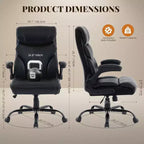 Chaise de bureau à dossier haut, chaise de bureau d'ordinateur réglable en hauteur, angle d'inclinaison du dossier, support lombaire, roulettes pivotantes, confortable pour le bureau et le jeu.