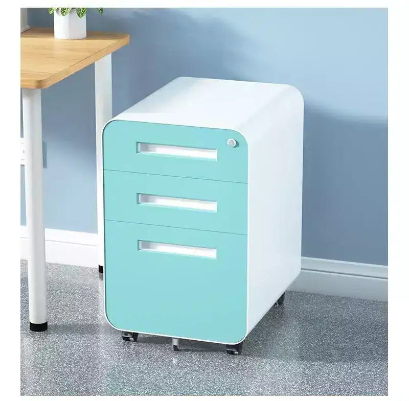 Classeur métallique sécurisé à 3 tiroirs avec serrure, livré entièrement assemblé, classeur mobile pour format A4/Lettre/Légal, à placer sous le bureau, 5 roulettes, mobile
