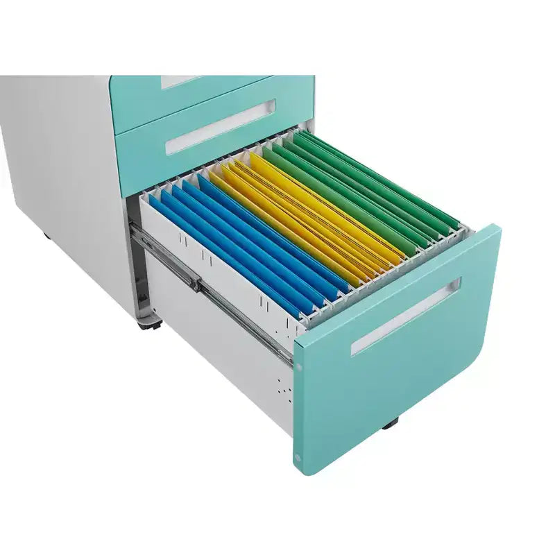 Classeur métallique sécurisé à 3 tiroirs avec serrure, livré entièrement assemblé, classeur mobile pour format A4/Lettre/Légal, à placer sous le bureau, 5 roulettes, mobile