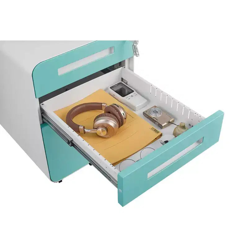 Classeur métallique sécurisé à 3 tiroirs avec serrure, livré entièrement assemblé, classeur mobile pour format A4/Lettre/Légal, à placer sous le bureau, 5 roulettes, mobile