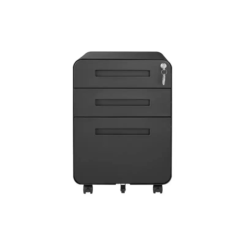 Classeur métallique sécurisé à 3 tiroirs avec serrure, livré entièrement assemblé, classeur mobile pour format A4/Lettre/Légal, à placer sous le bureau, 5 roulettes, mobile