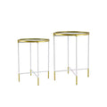 Set of 2 Mirrored Top Side Tables Accent Furniture