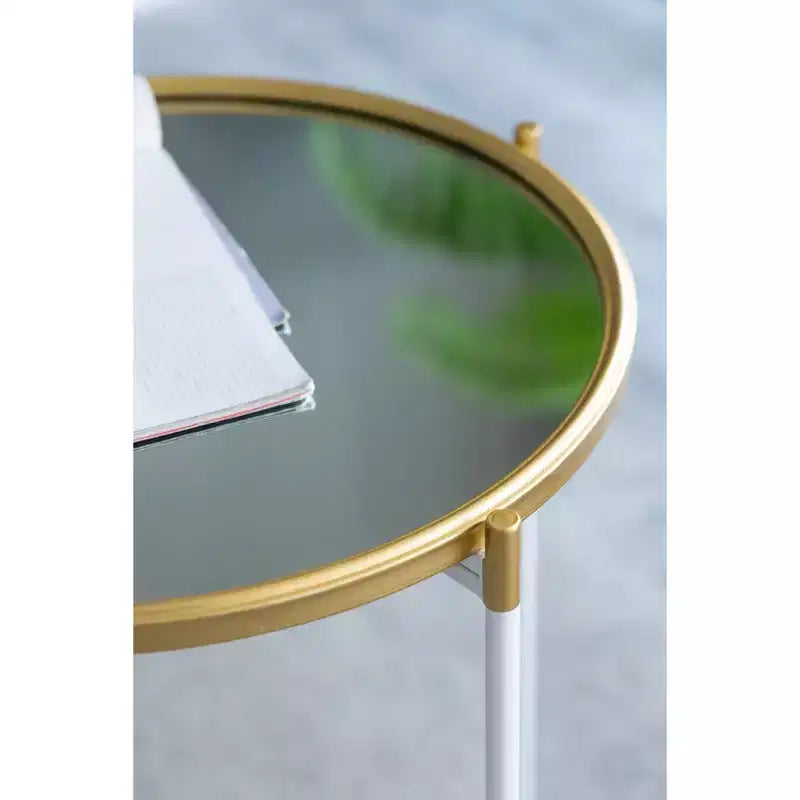 Lot de 2 tables d'appoint miroirs pour salon