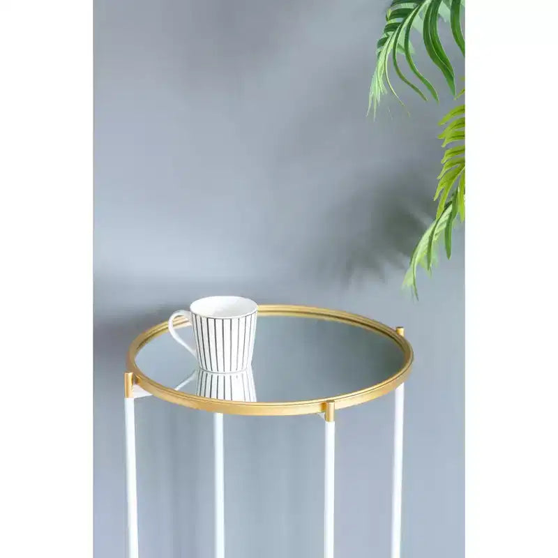 Lot de 2 tables d'appoint miroirs pour salon