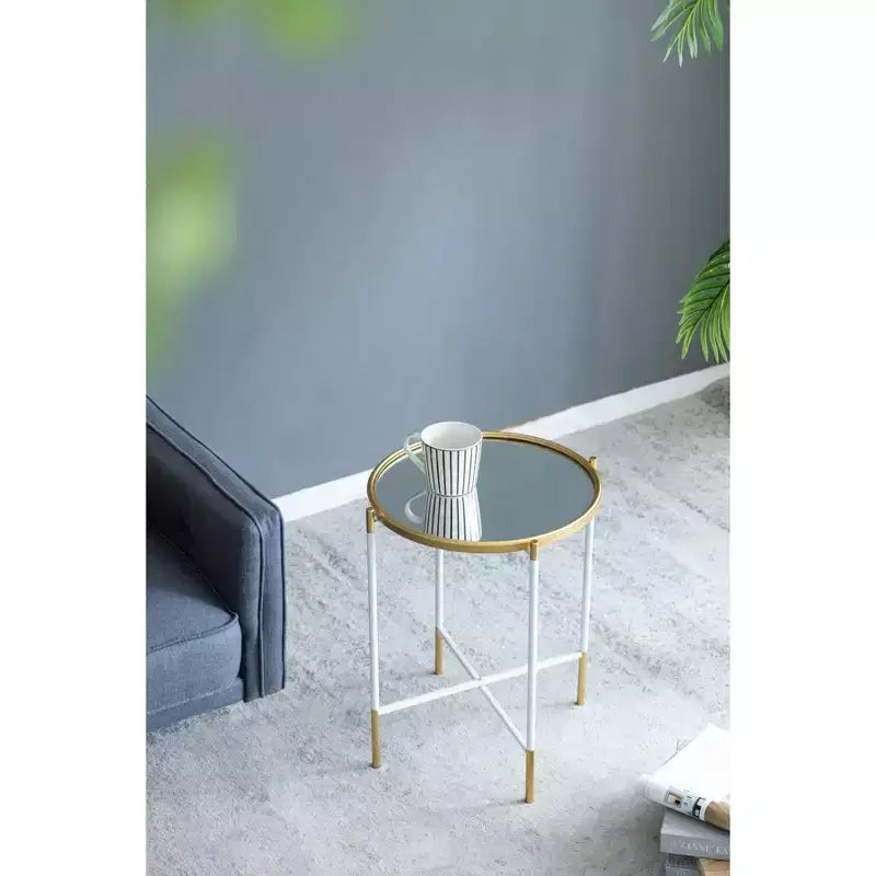 Lot de 2 tables d'appoint miroirs pour salon