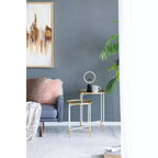 Lot de 2 tables d'appoint miroirs pour salon
