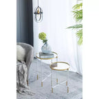 Lot de 2 tables d'appoint miroirs pour salon