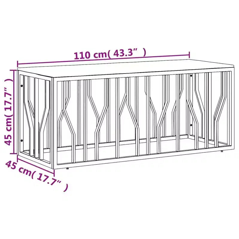 Table basse en acier inoxydable argenté, taille moyenne, style moderne