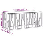 Table basse en acier inoxydable argenté, taille moyenne, style moderne