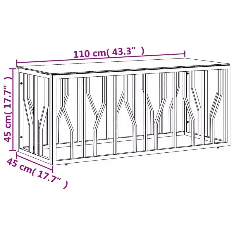 Table basse en acier inoxydable argenté, taille moyenne, style moderne