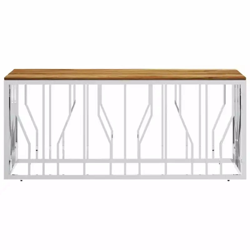 Table basse en acier inoxydable argenté, taille moyenne, style moderne