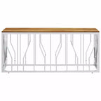 Table basse en acier inoxydable argenté, taille moyenne, style moderne
