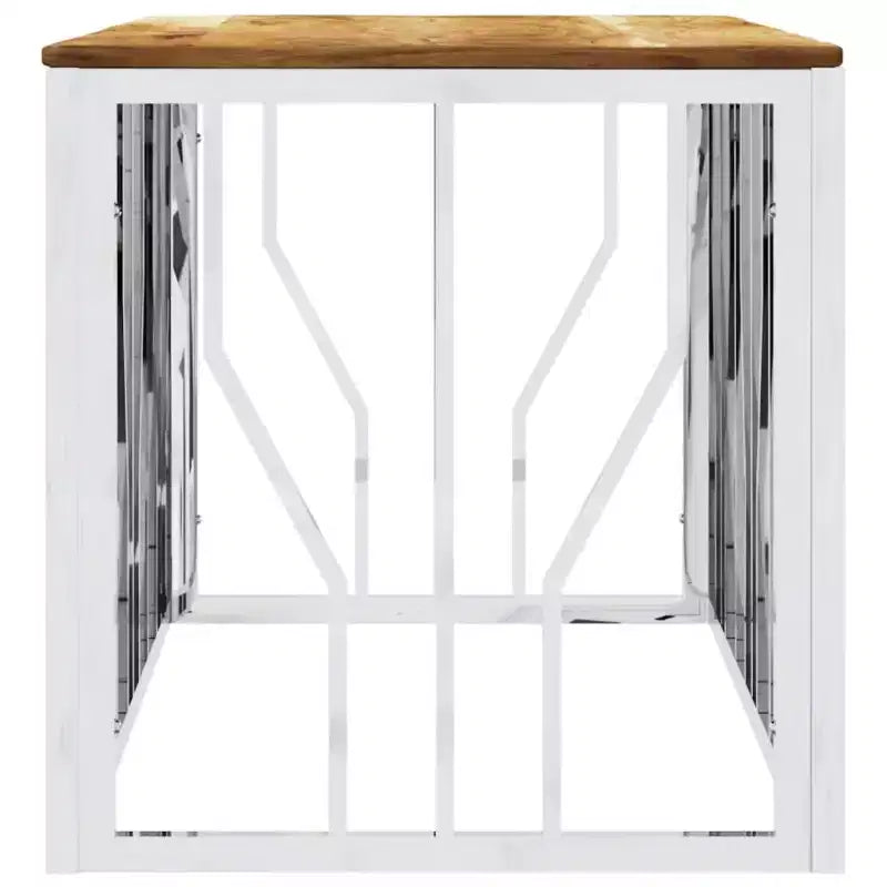 Table basse en acier inoxydable argenté, taille moyenne, style moderne