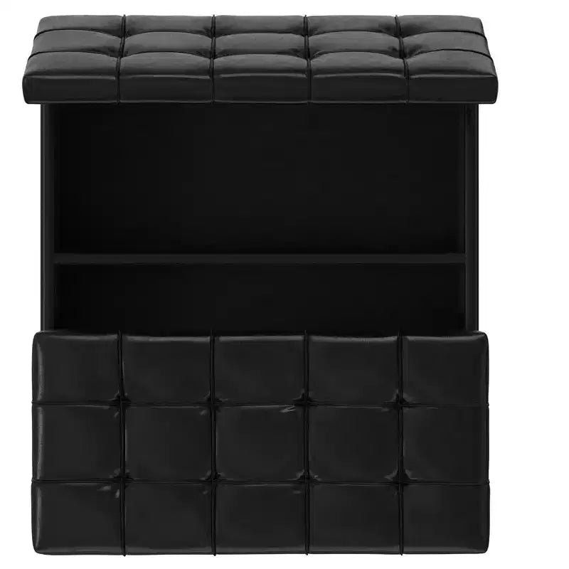 Pouf de rangement table basse carrée large 40 po Elliot