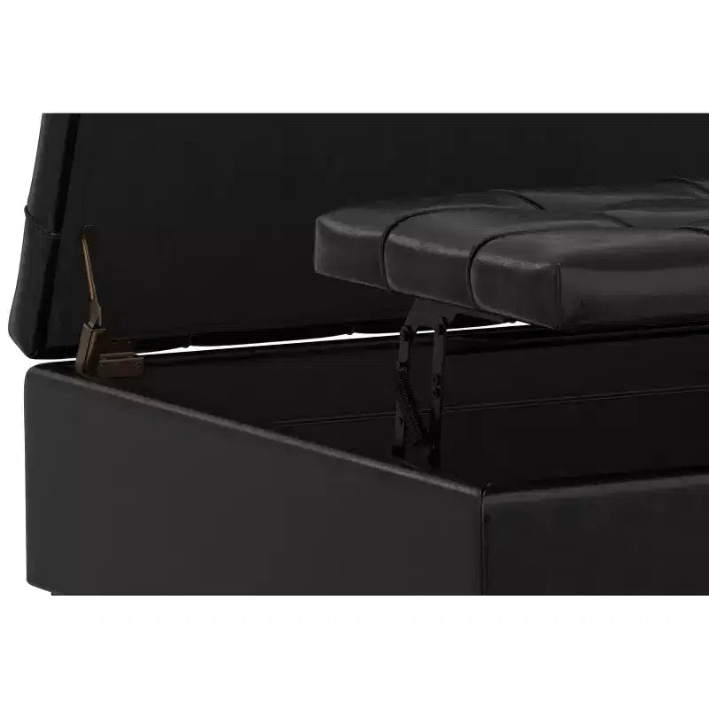 Pouf de rangement table basse carrée large 40 po Elliot