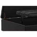Pouf de rangement table basse carrée large 40 po Elliot
