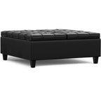 Pouf de rangement table basse carrée large 40 po Elliot