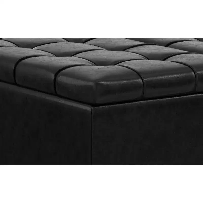 Pouf de rangement table basse carrée large 40 po Elliot