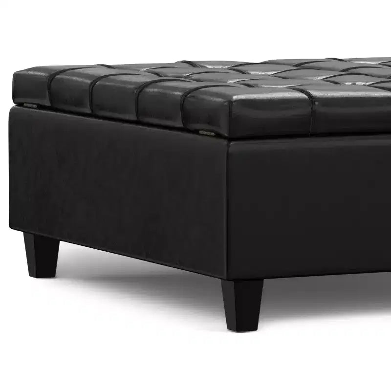 Pouf de rangement table basse carrée large 40 po Elliot