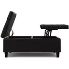 Pouf de rangement table basse carrée large 40 po Elliot