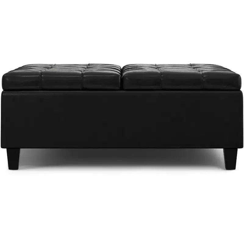 Pouf de rangement table basse carrée large 40 po Elliot