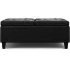 Pouf de rangement table basse carrée large 40 po Elliot