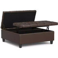 Elliot 40 inch Wide Large Square Coffee Table Storage Ottoman