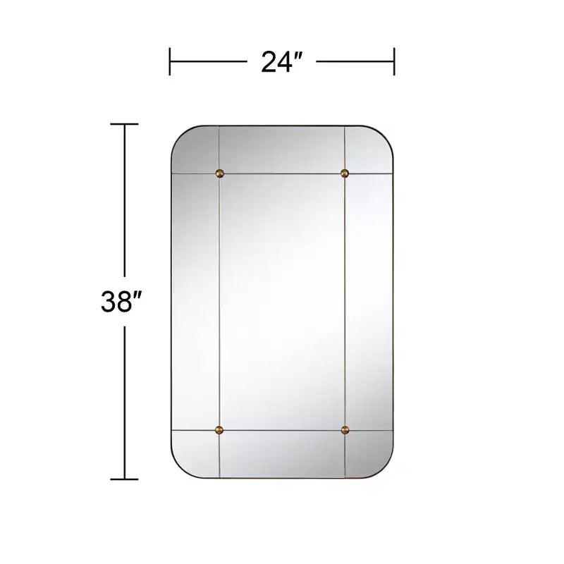 Miroir mural segmenté or vieilli 24x38