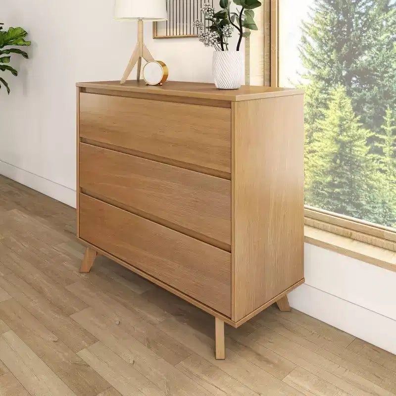 Commode à 3 tiroirs – Meuble de rangement compact pour chambre avec tiroirs coulissants fluides
