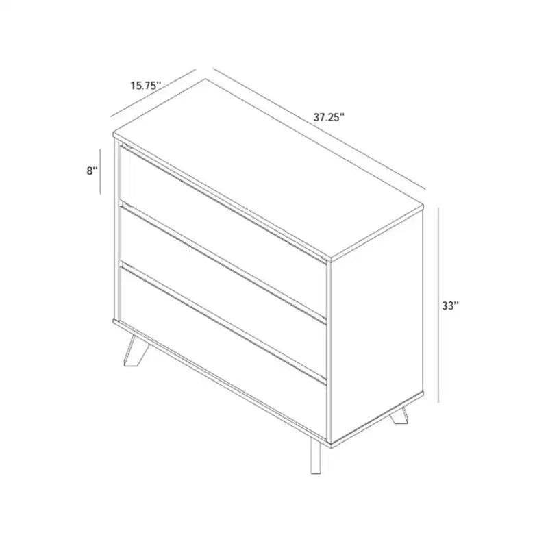 Commode à 3 tiroirs – Meuble de rangement compact pour chambre avec tiroirs coulissants fluides