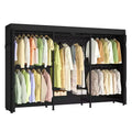 SONGMICS Heavy-Duty Rolling Clothes Rack, Portable Closet on Wheels, with Adjustable Mesh Shelves and Hanging Rails, Fabric Cover, Ink Black