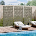 MAYEERTY Star 01 Olive Gray Galvanized Steel Room Divider, 72x35x16, 6-Piece Home Patio Privacy Screen