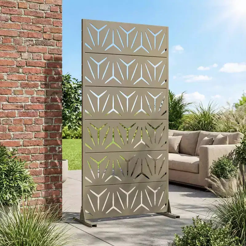 Séparateur de pièce en acier galvanisé Olive Gray, 72x35x16, Écran d'intimité pour patio de maison (6)